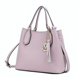 8118 Lana Lavender Hobo Handbag Medium Size 5 Pockets Vegan Leather